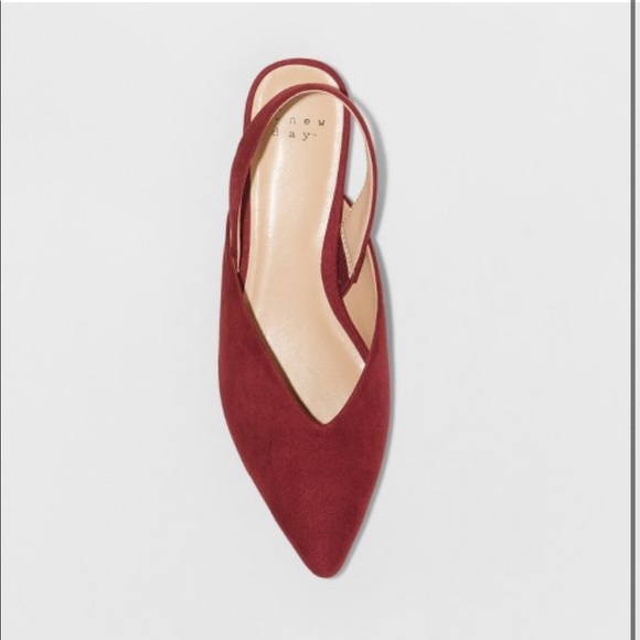 a new day Shoes - a new day • Sz 6.5 Maroon Sling Back Flats